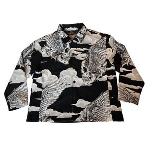 NWT Rebel Vengeance Flying Skulls Tapestry Jacket